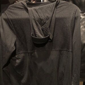 Black Mesh long sleeve face mask shirt